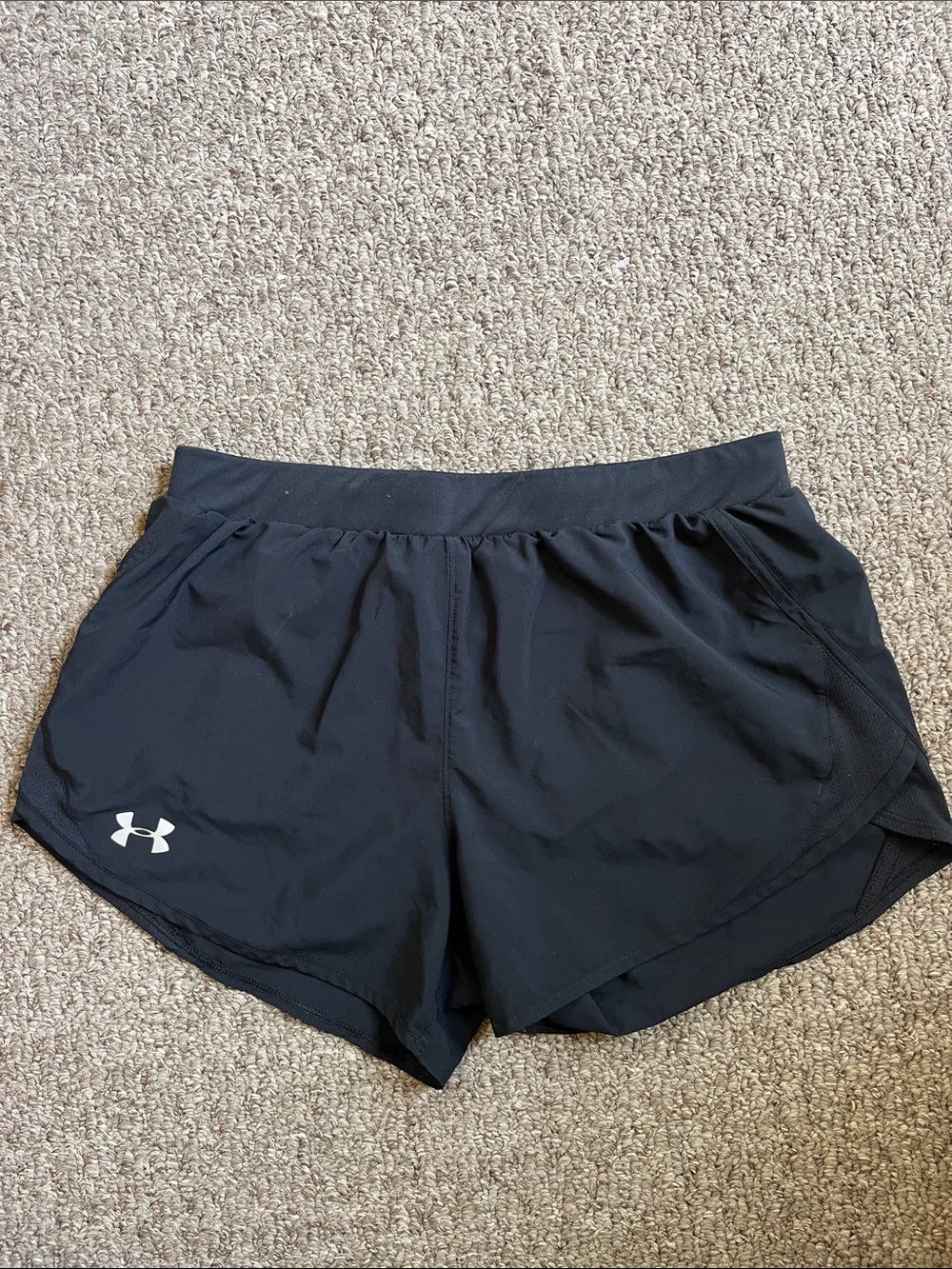 Under Armour Women's Black Athletic Running Shorts with Logo